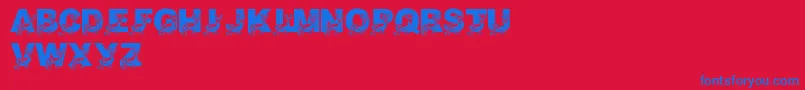 LmsDaddyDeer Font – Blue Fonts on Red Background