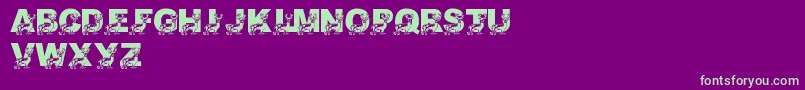 LmsDaddyDeer-fontti – vihreät fontit violetilla taustalla