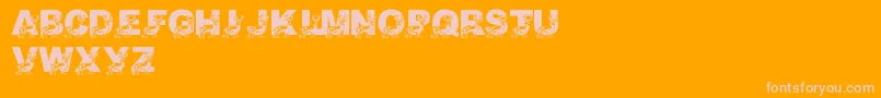 LmsDaddyDeer-Schriftart – Rosa Schriften auf orangefarbenem Hintergrund