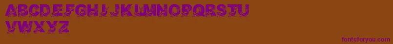 Czcionka LmsDaddyDeer – fioletowe czcionki na brązowym tle