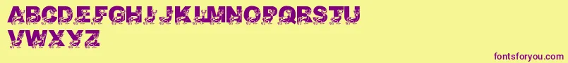 フォントLmsDaddyDeer – 紫色のフォント、黄色の背景