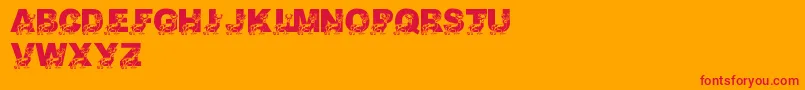 LmsDaddyDeer Font – Red Fonts on Orange Background