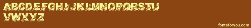 LmsDaddyDeer Font – Yellow Fonts on Brown Background