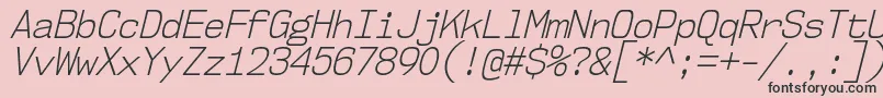 Nk57MonospaceScLtIt Font – Black Fonts on Pink Background