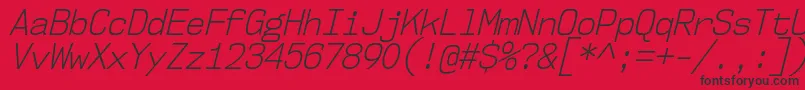 Шрифт Nk57MonospaceScLtIt – чёрные шрифты на красном фоне