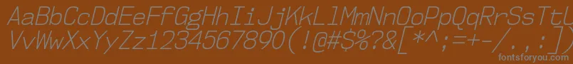 Nk57MonospaceScLtIt Font – Gray Fonts on Brown Background