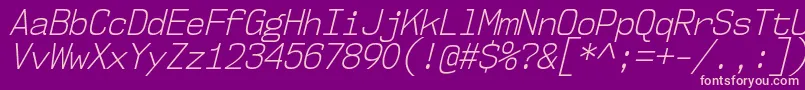 Nk57MonospaceScLtIt Font – Pink Fonts on Purple Background