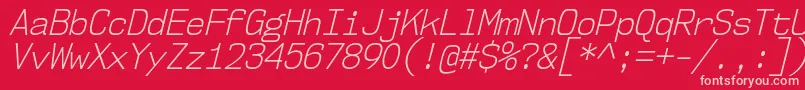 Nk57MonospaceScLtIt Font – Pink Fonts on Red Background