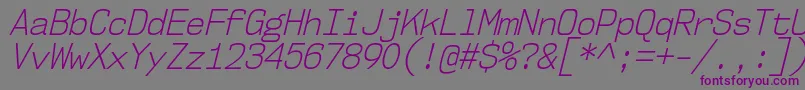 Nk57MonospaceScLtIt Font – Purple Fonts on Gray Background