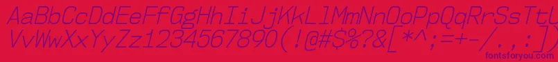 Nk57MonospaceScLtIt Font – Purple Fonts on Red Background