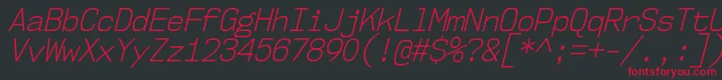 Nk57MonospaceScLtIt Font – Red Fonts on Black Background