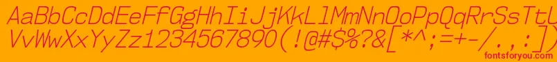 フォントNk57MonospaceScLtIt – オレンジの背景に赤い文字