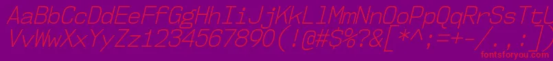 Nk57MonospaceScLtIt Font – Red Fonts on Purple Background