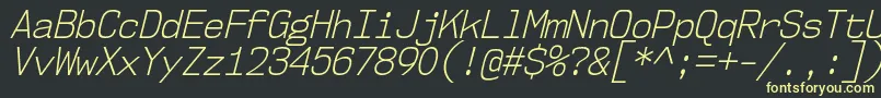 Nk57MonospaceScLtIt Font – Yellow Fonts on Black Background