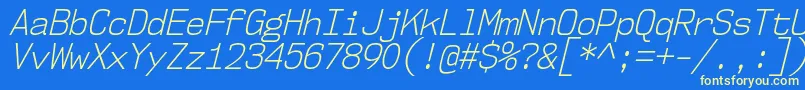 Nk57MonospaceScLtIt Font – Yellow Fonts on Blue Background