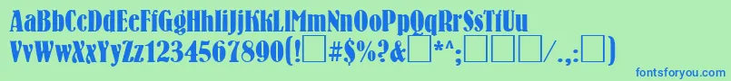 BrnC Font – Blue Fonts on Green Background