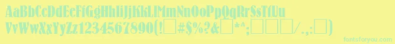BrnC Font – Green Fonts on Yellow Background
