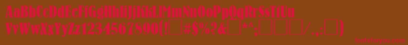 フォントBrnC – 赤い文字が茶色の背景にあります。