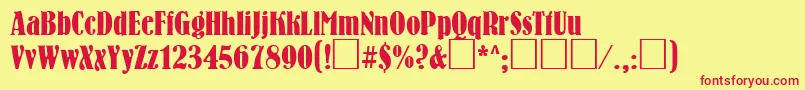 BrnC Font – Red Fonts on Yellow Background
