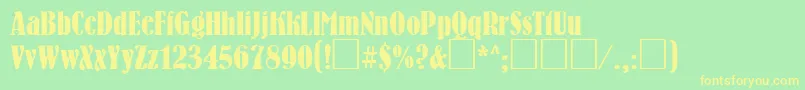 BrnC Font – Yellow Fonts on Green Background