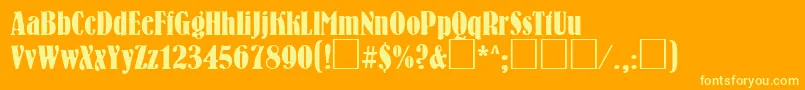 BrnC Font – Yellow Fonts on Orange Background