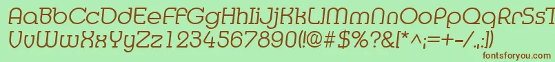 MediaItalic Font – Brown Fonts on Green Background
