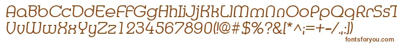 MediaItalic-fontti – ruskeat fontit valkoisella taustalla