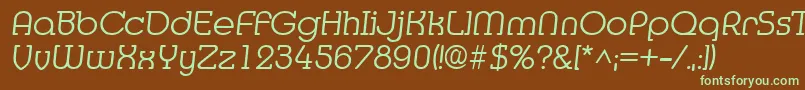 Шрифт MediaItalic – зелёные шрифты на коричневом фоне