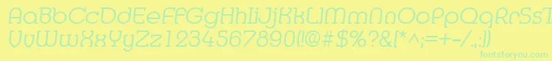 MediaItalic Font – Green Fonts on Yellow Background