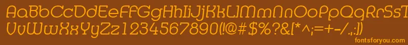 MediaItalic Font – Orange Fonts on Brown Background