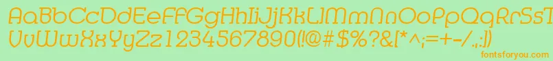 MediaItalic Font – Orange Fonts on Green Background