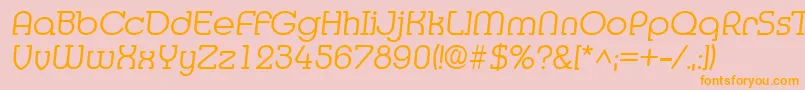 Fonte MediaItalic – fontes laranjas em um fundo rosa