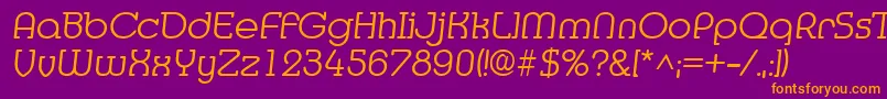 MediaItalic Font – Orange Fonts on Purple Background