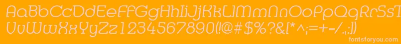 MediaItalic Font – Pink Fonts on Orange Background