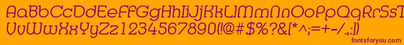 MediaItalic-fontti – violetit fontit oranssilla taustalla