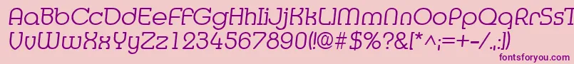 MediaItalic Font – Purple Fonts on Pink Background