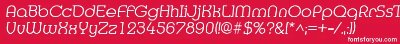 フォントMediaItalic – 赤い背景に白い文字