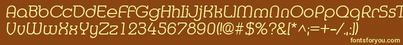 MediaItalic Font – Yellow Fonts on Brown Background