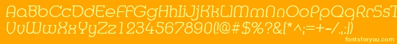 MediaItalic Font – Yellow Fonts on Orange Background