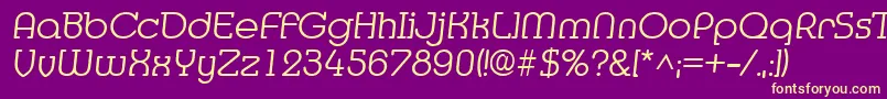 MediaItalic Font – Yellow Fonts on Purple Background