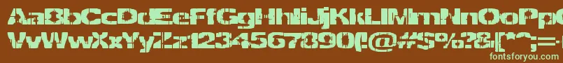 DecrepitBrk Font – Green Fonts on Brown Background