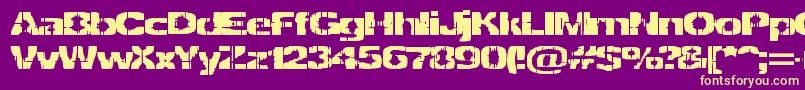 DecrepitBrk Font – Yellow Fonts on Purple Background