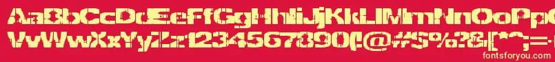 DecrepitBrk Font – Yellow Fonts on Red Background