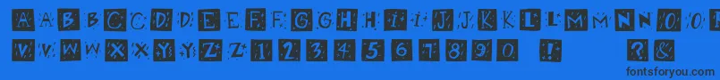 Retrocapswb Font – Black Fonts on Blue Background