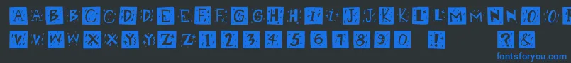 Retrocapswb Font – Blue Fonts on Black Background