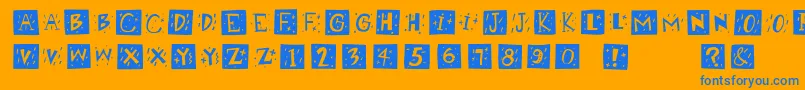 Retrocapswb Font – Blue Fonts on Orange Background