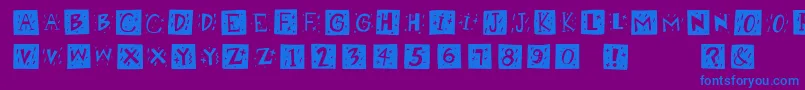 Czcionka Retrocapswb – niebieskie czcionki na fioletowym tle