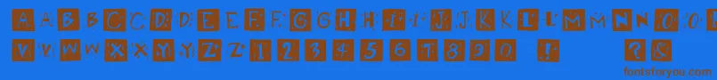 Retrocapswb Font – Brown Fonts on Blue Background