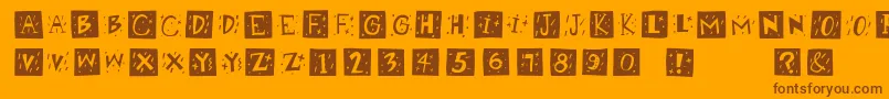 Retrocapswb Font – Brown Fonts on Orange Background