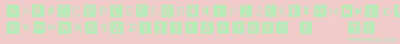 Retrocapswb Font – Green Fonts on Pink Background